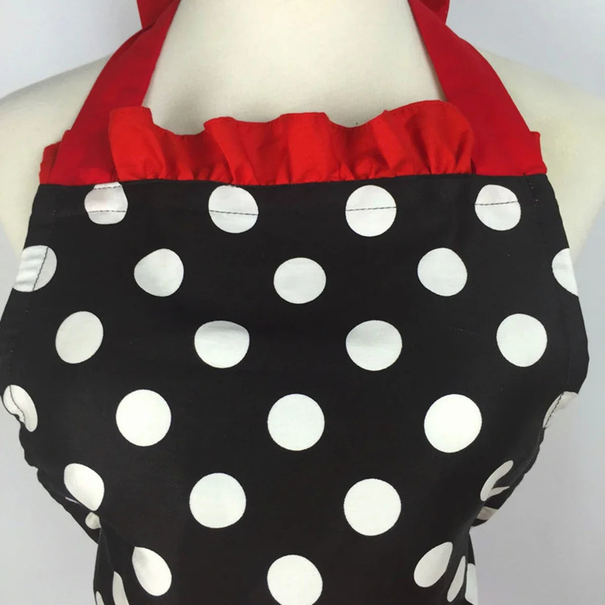 Women Cute Apron Retro Red Polka Sleeveless Aprons with Pockets