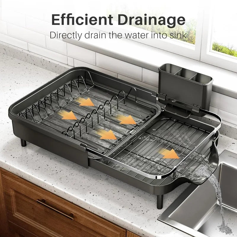 Dish Drying Rack - Expandable Dish Rack for Kitchen Counter