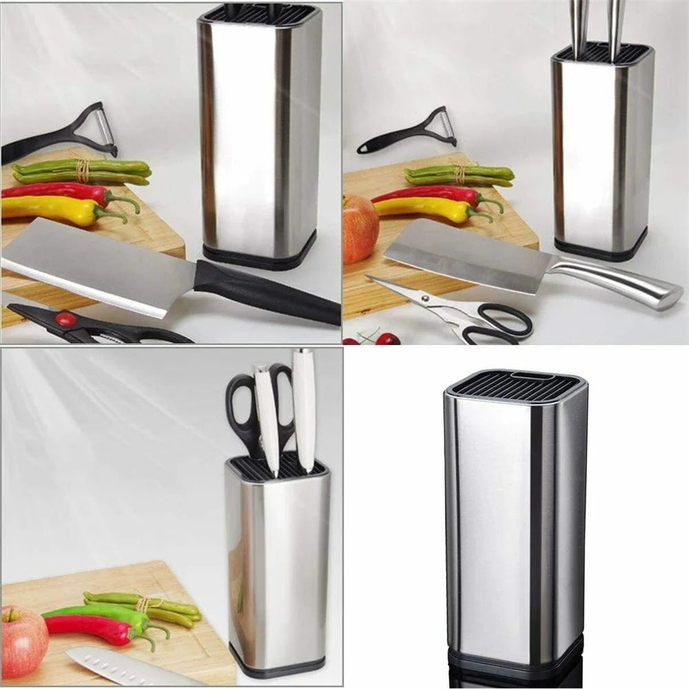 8inch Knife Holder Stainless Steel Knife Stand Can Hold Scissors Chef Knives Holder Kitchen Accessories Tool