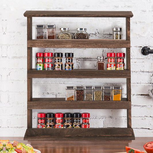 Wood Spice Rack Wall Mount, Spice Rack Holder, Seasoning Rack