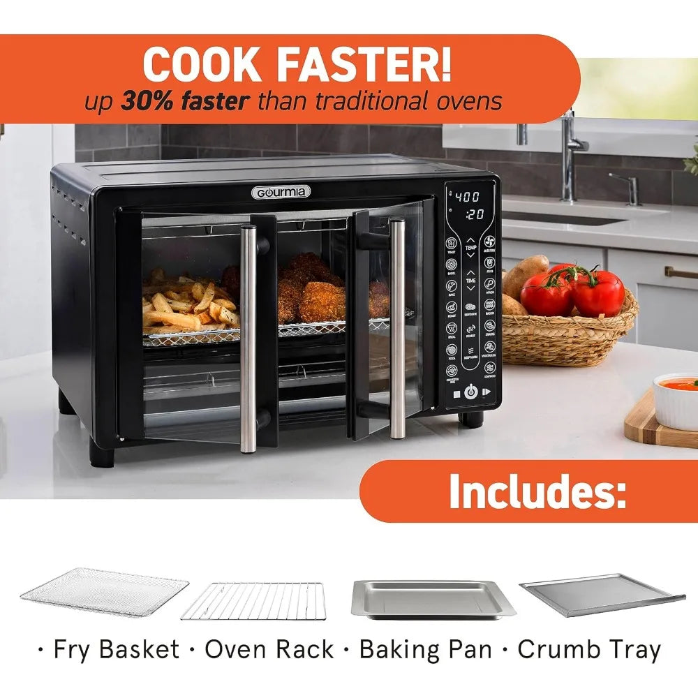 Toaster Oven Air Fryer,1700W french door digital air fryer oven 24L capacity accessories,