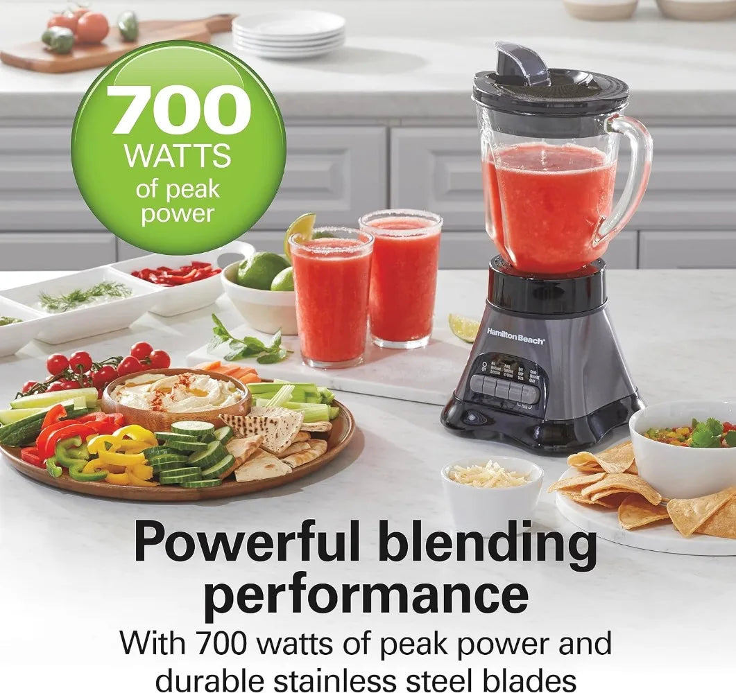 Blender for Shakes and Smoothies & Food Processor Combo, with 40oz Glass Jar 3-IN-1 700 Watts