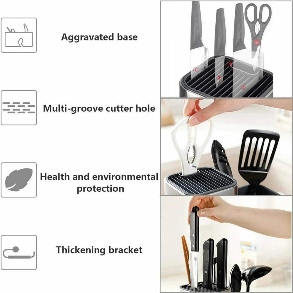 8inch Knife Holder Stainless Steel Knife Stand Can Hold Scissors Chef Knives Holder Kitchen Accessories Tool