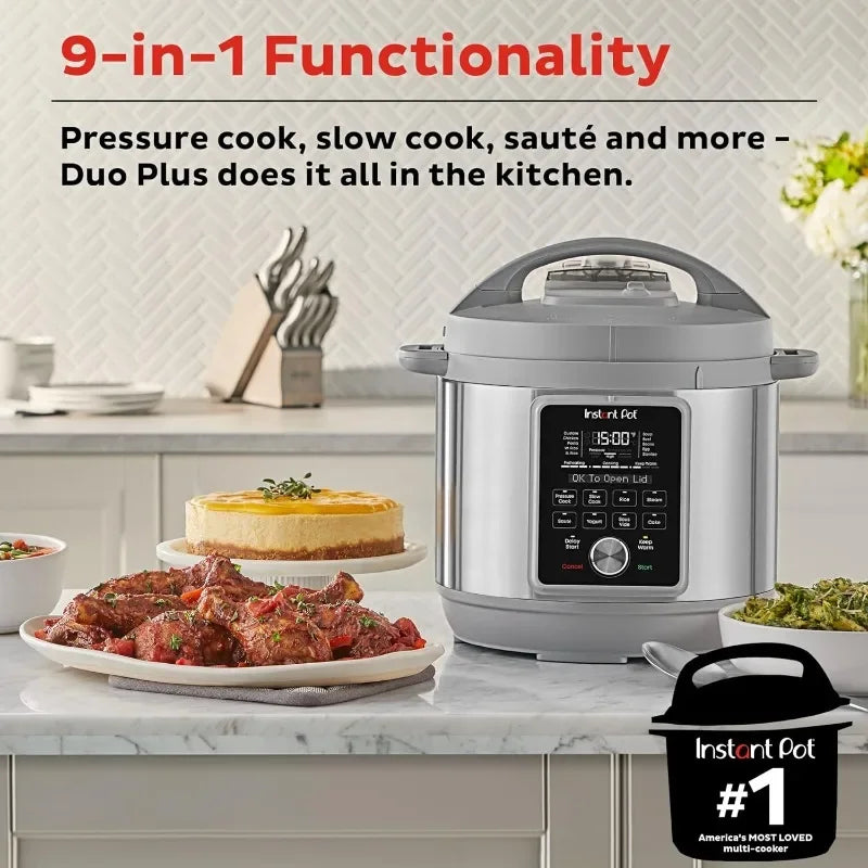 Instant Pot, 8-Quart Whisper Quiet 9-in-1 Electric Pressure Cooker, Slow Rice Cooker, Steamer, Sauté,