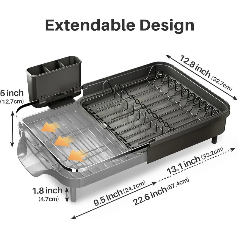 Dish Drying Rack - Expandable Dish Rack for Kitchen Counter