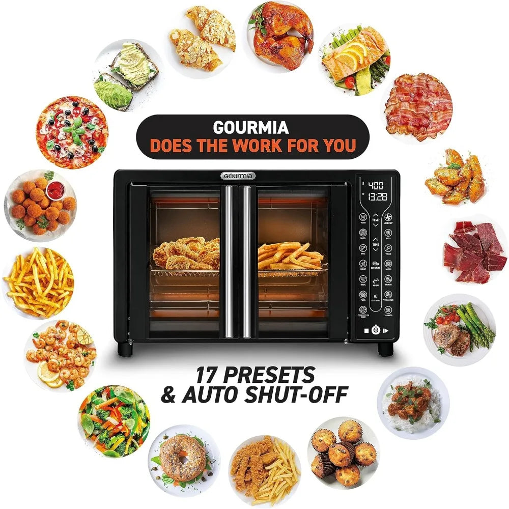 Toaster Oven Air Fryer,1700W french door digital air fryer oven 24L capacity accessories,