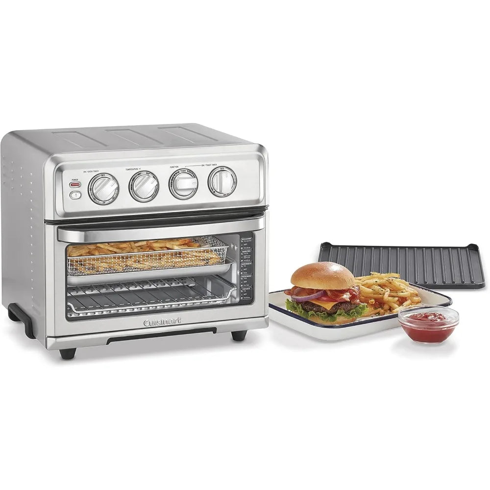 Air Fryer + Convection Toaster Oven, 8-1 Oven with Bake, Grill, Broil & Warm Options, Stainless Steel