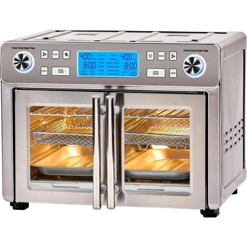 Emeril Lagasse 26 QT Extra Large Air Fryer, Convection Toaster Oven with French Doors, Stainless Steel