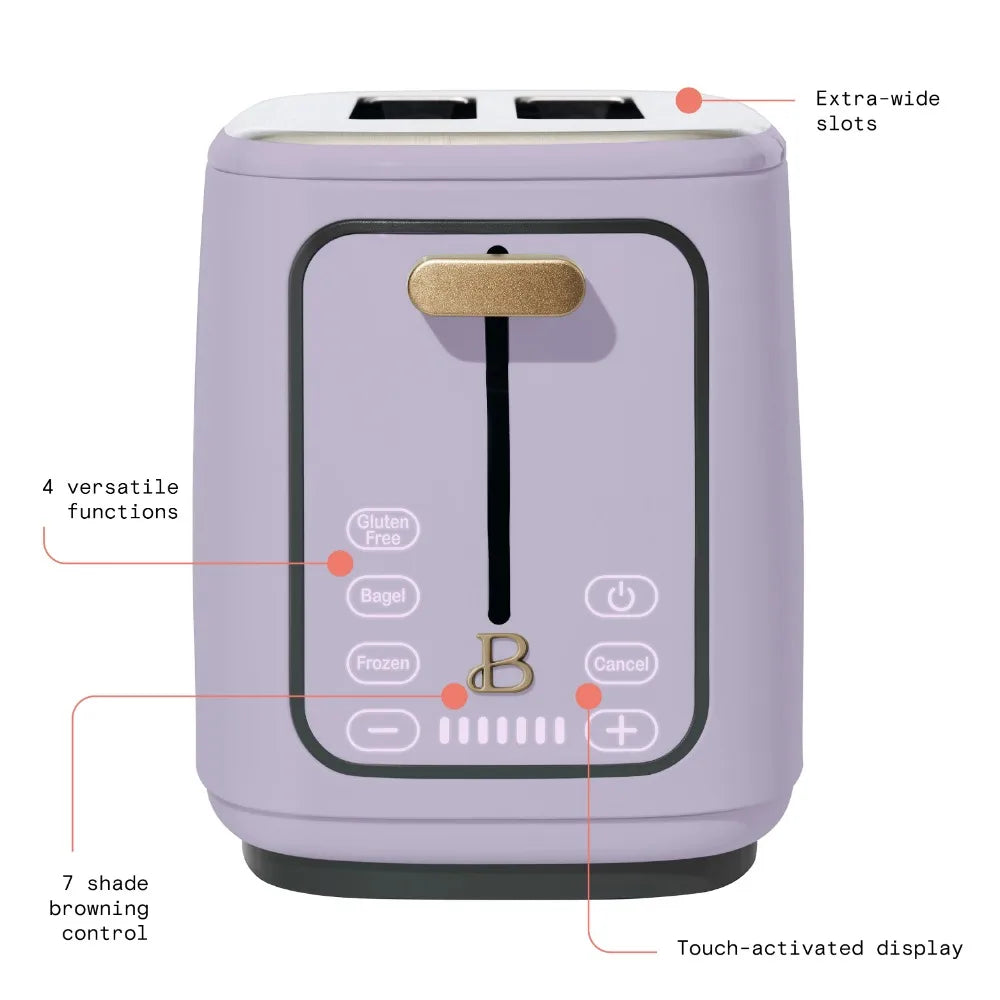 New Beautiful 2 Slice Touchscreen Toaster, Lavender by Drew Barrymore