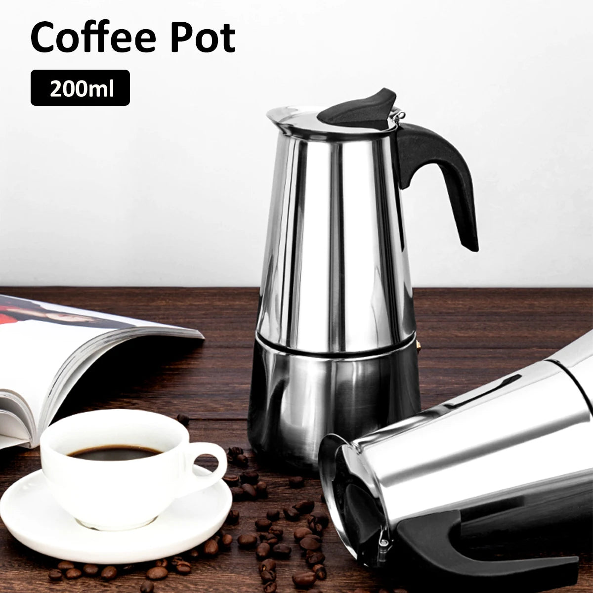 Espresso Coffee Maker Stainless Steel Stovetop Coffee Maker Moka Pot