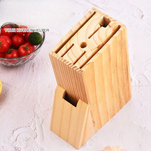 Kitchen multi socket knife holder, wooden Knife stand  household  supplies storage rack