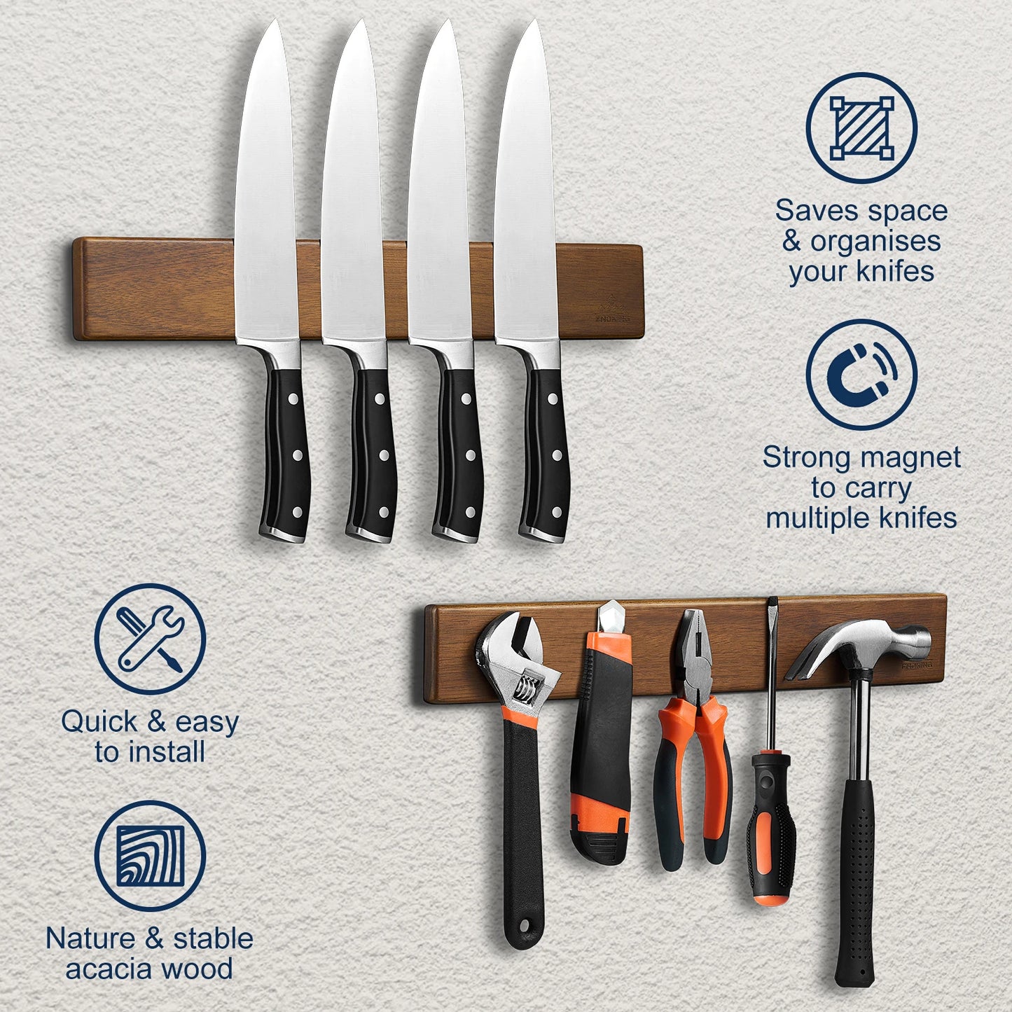 Knife Magnetic Strip, Magnetic Knife Holder for Wall 16 Inch, Magnetic Knife Strip