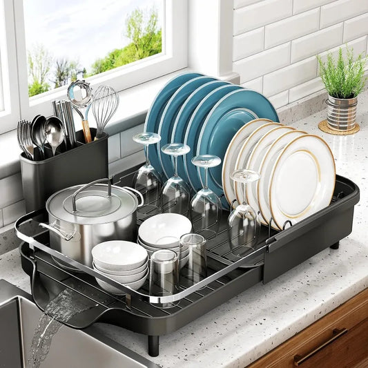 Dish Drying Rack - Expandable Dish Rack for Kitchen Counter